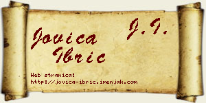 Jovica Ibrić vizit kartica
